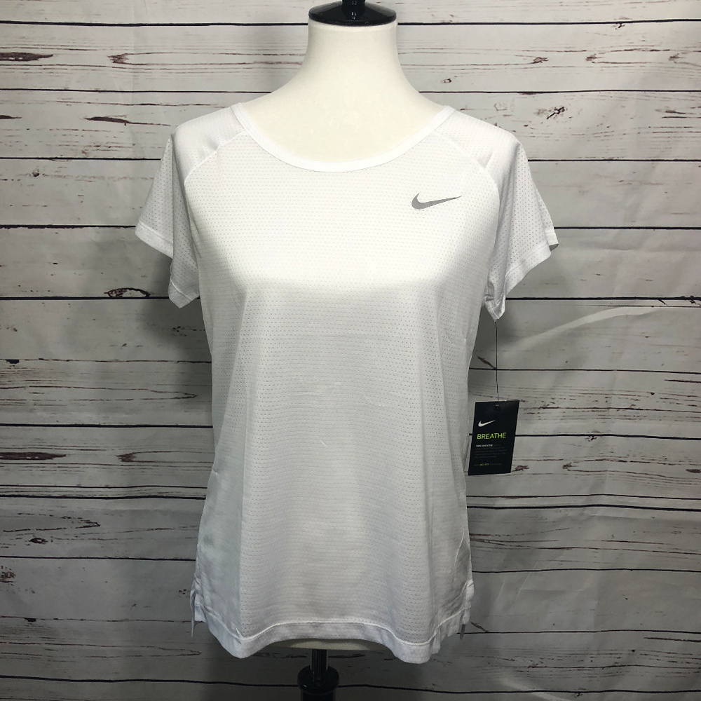 NWT Nike Mesh Breathe Top Medium in White